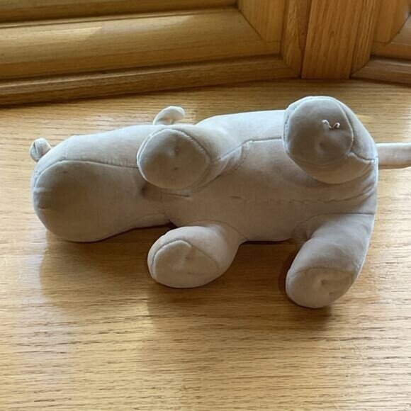 10" My Natural Beige Hippo Plush Stuffed Animal Toy - Picture 5 of 7